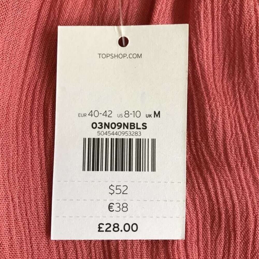 Topshop Romper Playsuit Pink Ruched Off Shoulder M - Picture 8 of 8